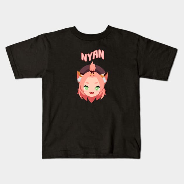 Diona nyan Genshin impact Kids T-Shirt by MigiDesu